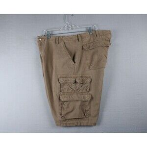 Wrangler Authentics Men's 36” X 10” Cargo Shorts Brown 100% Cotton Double Pocket